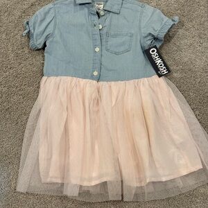 OshKosh B'gosh Chambray Top with Blush Tulle Skirt Dress
